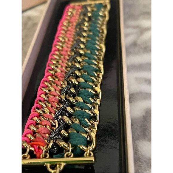 Victorias secret VS ribbon angel wing bracelet pink teal gold htf vintage y2k - Picture 6 of 7